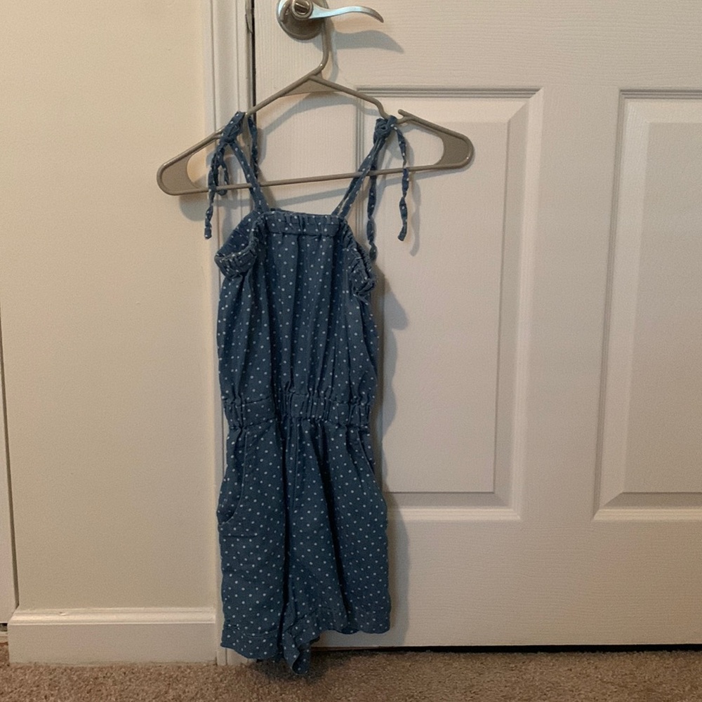 Instant Vintage Blue Polkadot Romper